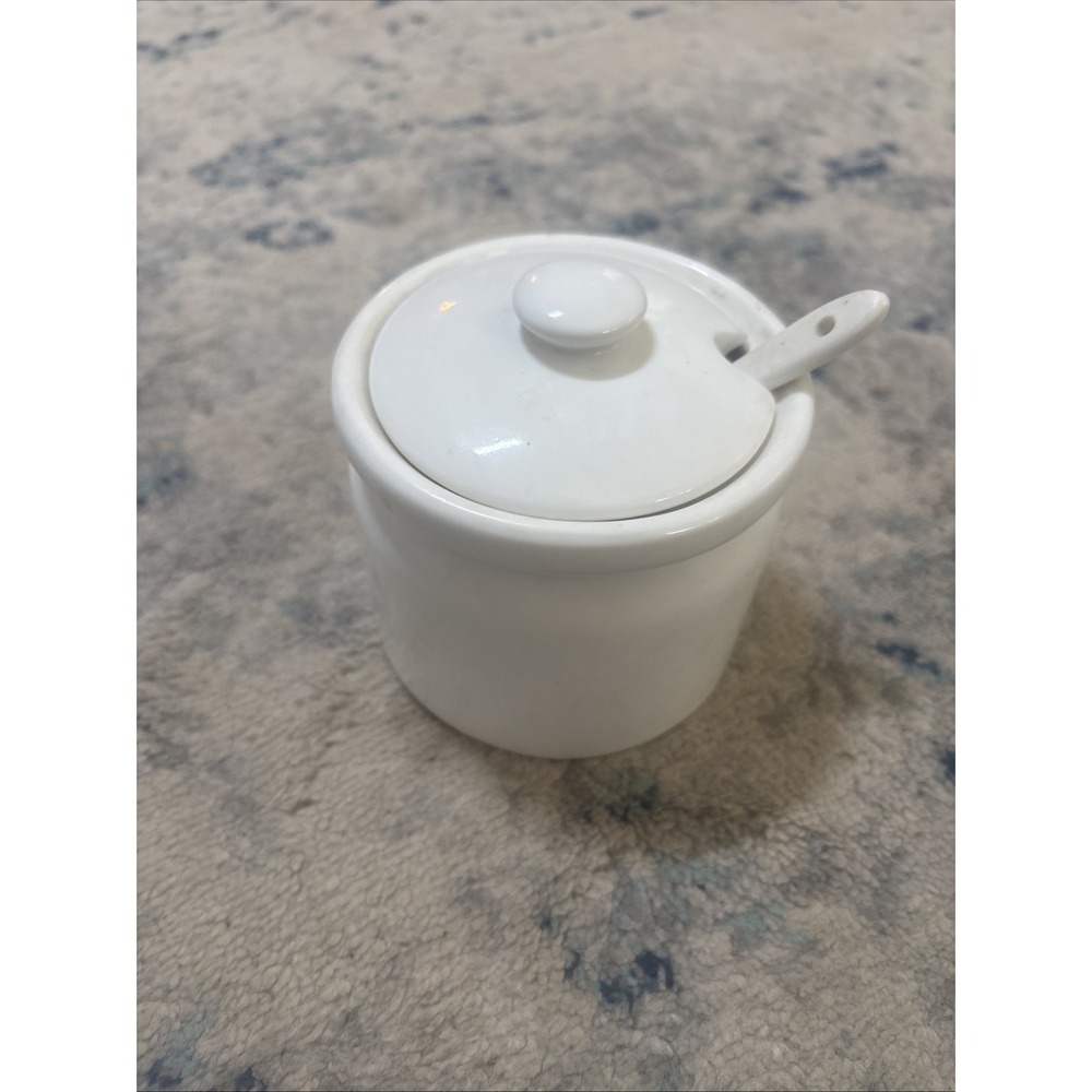 Vintage Norpro UNA Mustard Jam‎ Honey Sugar Jar Complete With Spoon EUC
